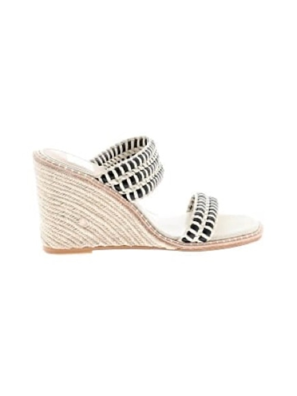 NWOT-Dolce Vita Black & Nude Woven Leather Wedge Sandals Size 10